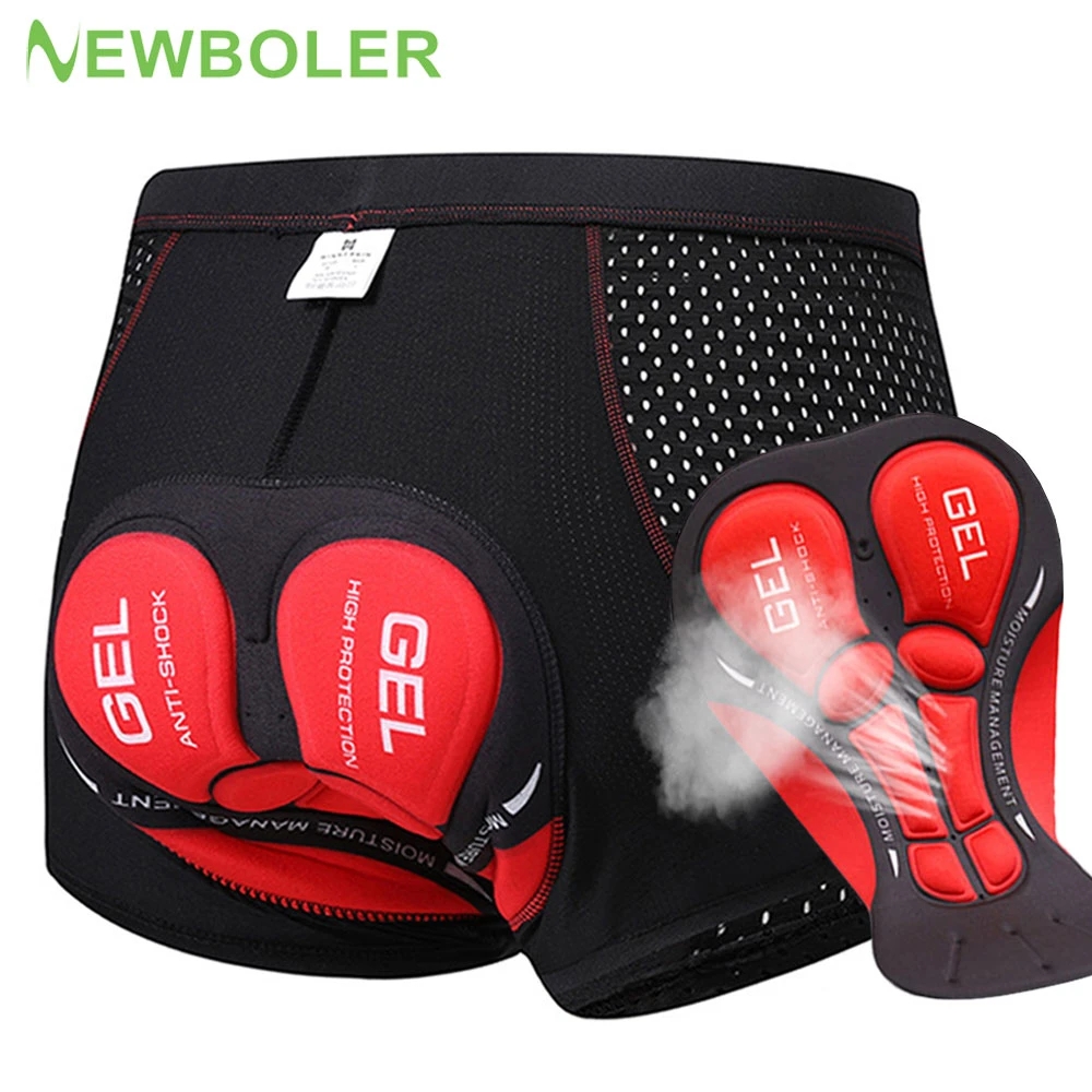 Padded Cycling Shorts 5D Gel - Newboler กางเกงขาสั้นขี่จักรยานระบายอากาศได้ดีกางเกงในขี่จักรยานแผ่นเจล5D กันกระแทกกางเกงขาสั้นผู้ชาย