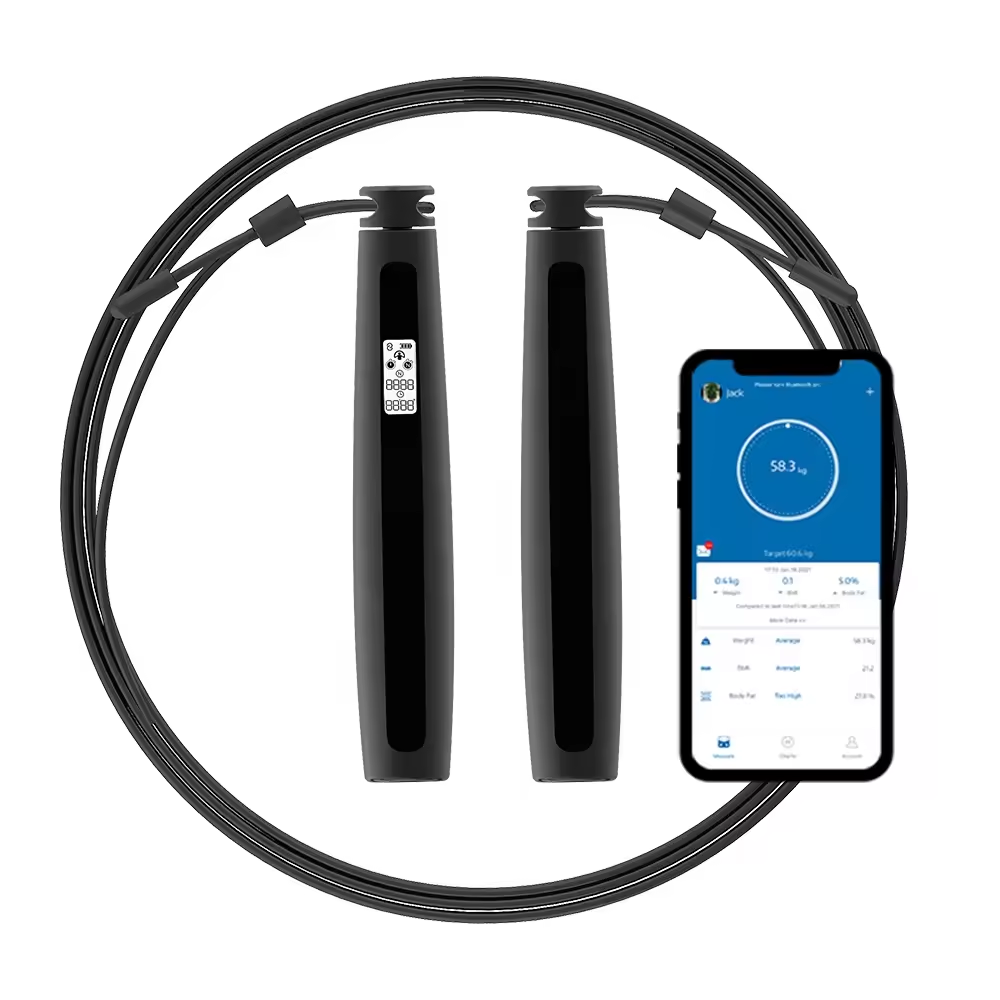 Smart Jump Rope Digital Counter - เชือกกระโดดอัจฉริยะสำหรับออกกำลังกายเชือกกระโดดพร้อมเคาน์เตอร์สำหรับผู้หญิงผู้ชายเด็กผู้ใหญ่การวิเคราะห์ข้อมูลแอป