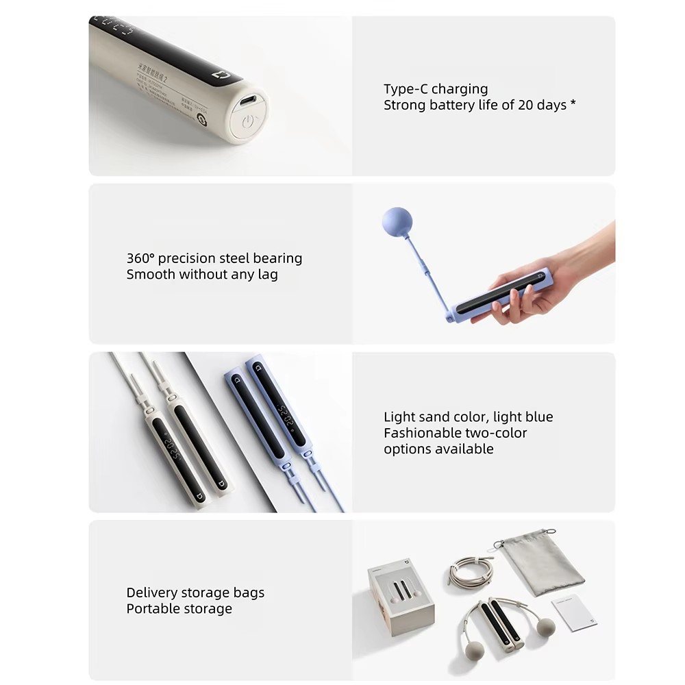 เชือกกระโดดอัจฉริยะ Xiaomi Mij - Smart Jump Rope Digital Counter บทวิจารณ์และราคา